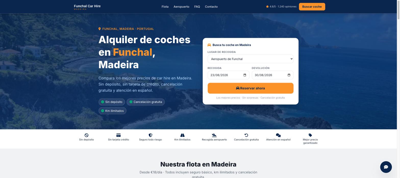 Web de Funchal Car Hire